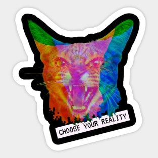 Katze Reality Line Vaporwave Party Techno Fun Art Sticker